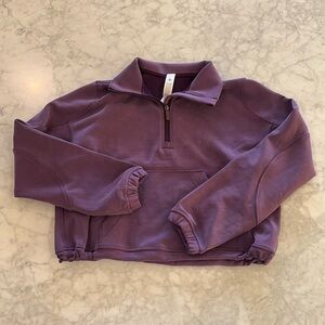 purple quarter zip up sweater